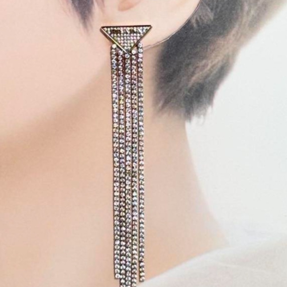 Prada Metallic Fringe Earrings